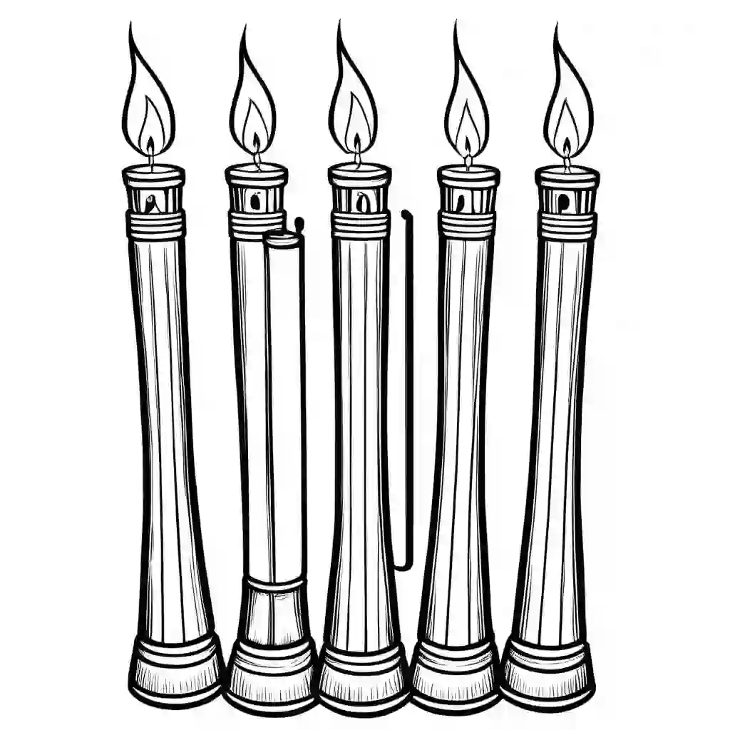 Tiki torches coloring pages